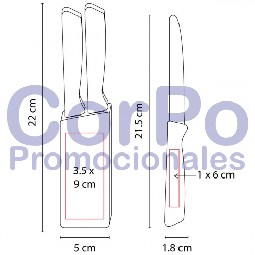 Set de cuchillos Corvi - CorPo Promocionales