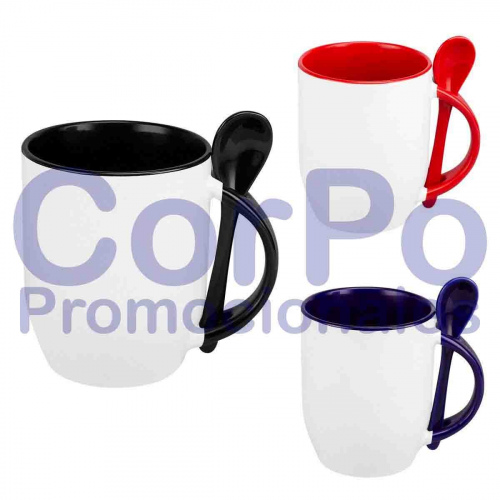 Taza personalizada con cuchara - CorPo Promocionales