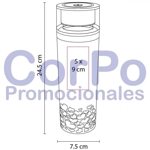 Cilindro Relieve Corazón - CorPo Promocionales